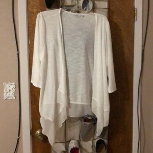 BNWOT Kim Rogers 3/4 sleeve white light cardigan